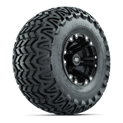 Set of 4 GTW Specter Matte Black Wheels with Predator A-T Tires - 10 Inch