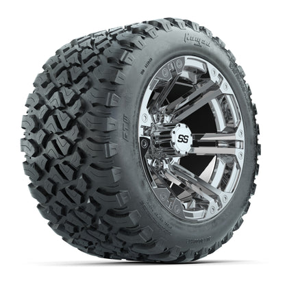 GTW® Specter Chrome 12 in Wheels with 20X10-12 Nomad Steel Belt Radial All-Terrain Tires – Full Set