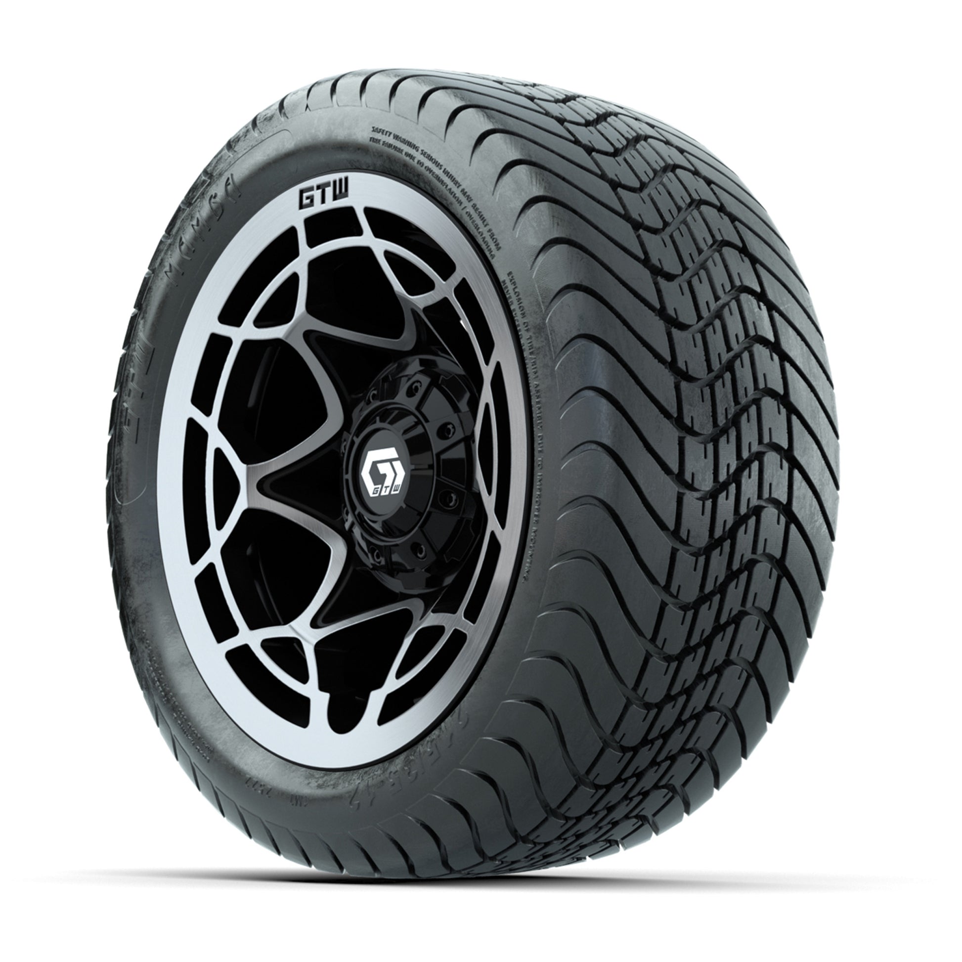 GTW® Nexus Gloss Black 12 in Wheels with 215/35-12 Mamba Street Tires – Full Set