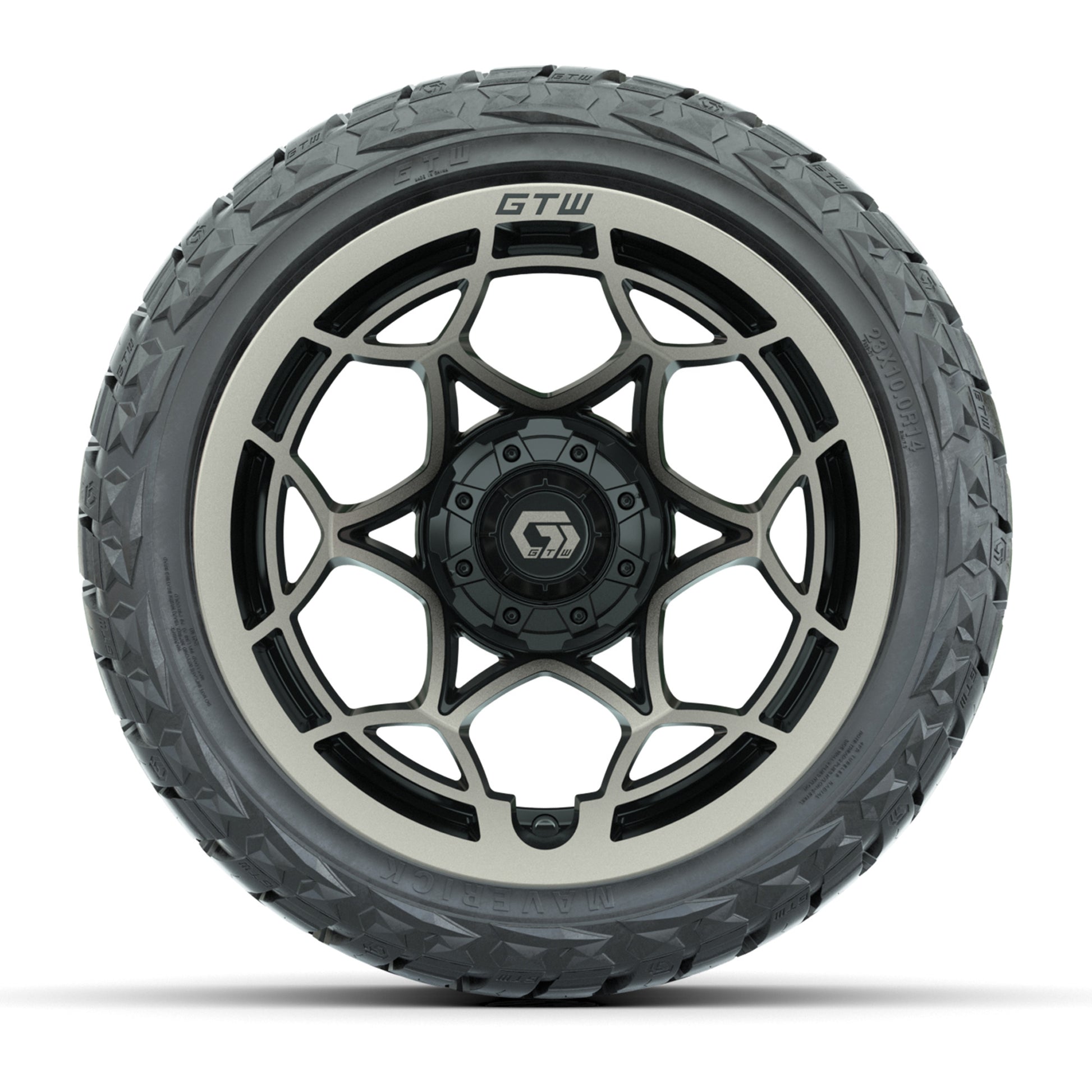 GTW Nexus Gloss Black/Satin Bronze 14 in Wheels with 23x10.0 - front view