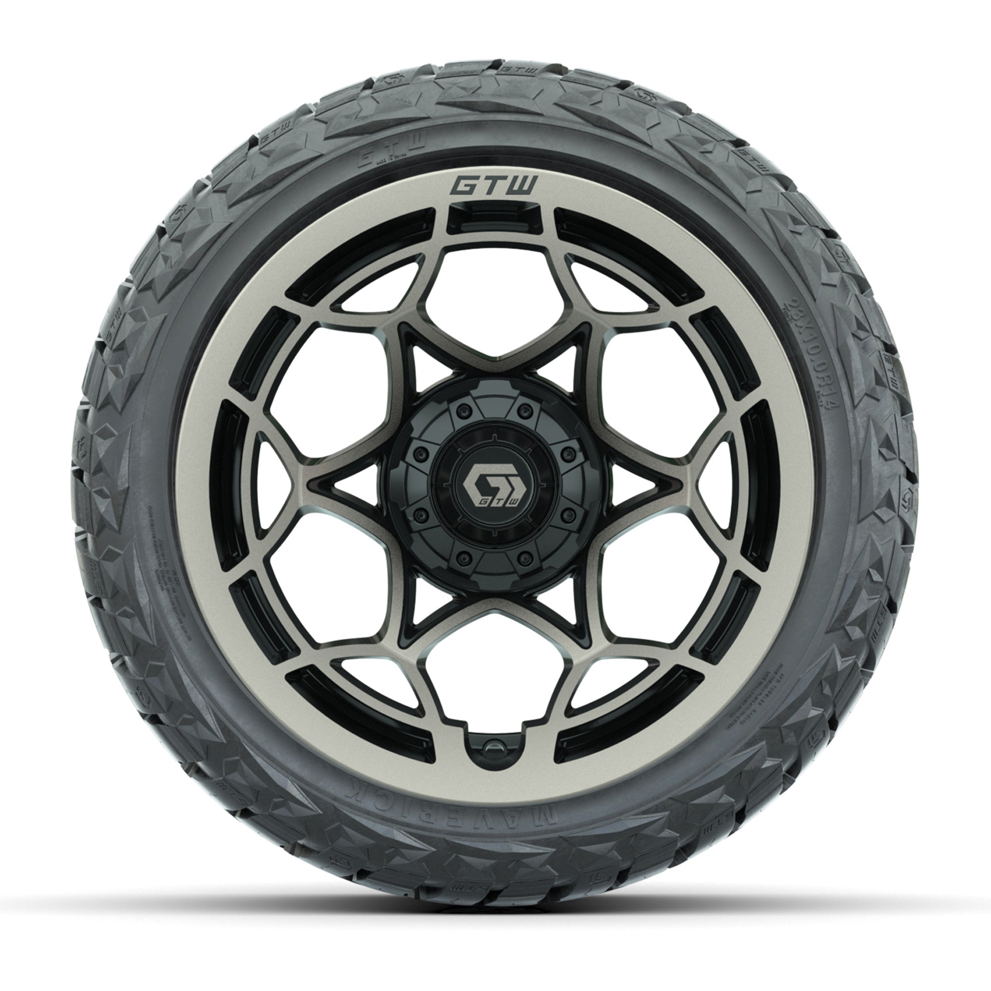 GTW Nexus Gloss Black/Satin Bronze 14 in Wheels with 23x10.0 - 3/4 view