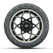 GTW Nexus Gloss Black/Satin Bronze 14 in Wheels with 23x10.0 - front view