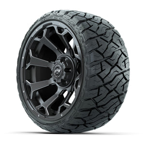 GTW® Raven Matte Gray/Ball Milled 14 in Wheels with 205/35-R - 3/4 view