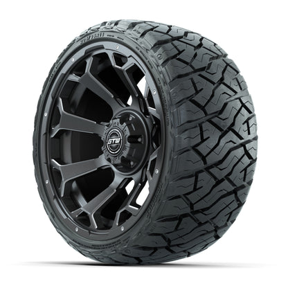 GTW® Raven Matte Gray/Ball Milled 14 in Wheels with 205/35-R - 3/4 view