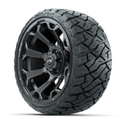GTW® Raven Matte Gray/Ball Milled 14 in Wheels with 205/35-R - 3/4 view