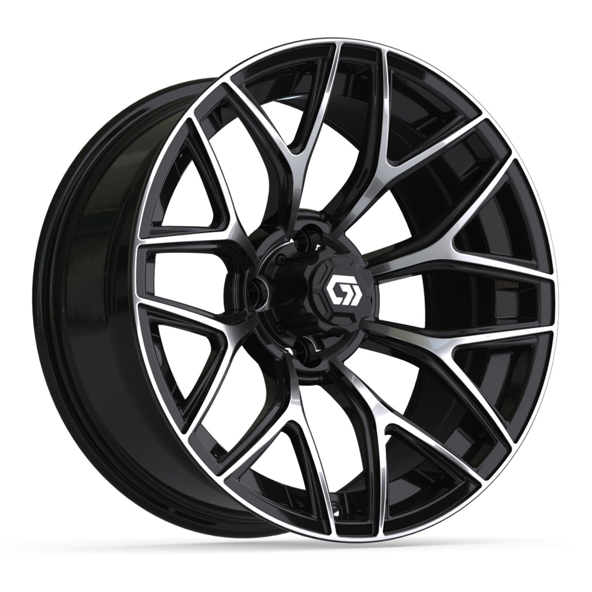 Monaco 16 inch GTW golf cart wheel - Black / Machined