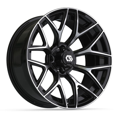 Monaco 16 inch GTW golf cart wheel - Black / Machined