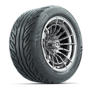 GTW® Boost Chrome 14 in Wheels with 255/45-R14 Fusion GTR Steel Belt Radial Street Tires – Full Set