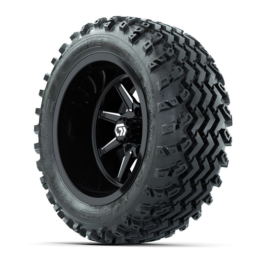 GTW Reaper Black/Machined 14 in Wheels with 23X10-R14 Rogue All-Terrain Tires – Full Set