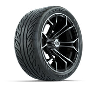 GTW Spyder Machined/Black 14 in Wheels with 205/40-14 Fusion GTR Steel Belted Tires – Full Set
