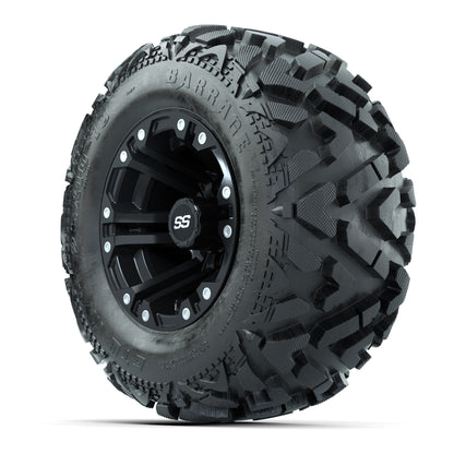 Set of (4) GTW® 10 inch Specter Matte Black Wheels on Barrage Mud Tires