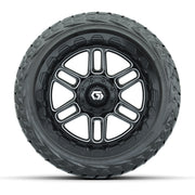 GTW Titan Black/Machined 14 in Wheels with 23x10.00-R14 Mave - front view