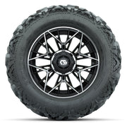 GTW Stellar Black/Machined 14 in Wheels with 25x10-14 Barrag - front view