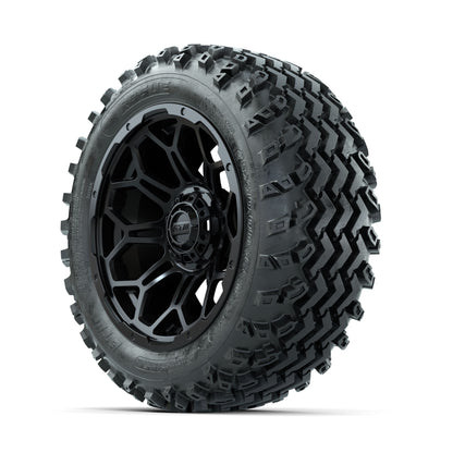 GTW Bravo Matte Black 14 in Wheels with 23x10.00-14 Rogue Al - 3/4 view