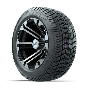 12" GTW Specter Black and Machined Wheels with Excel Lo-Pro Street Tires – Set of 4