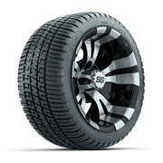 GTW Vampire Black and Machined 12 in Wheels with 18in Fusion Street Tires – Set of 4