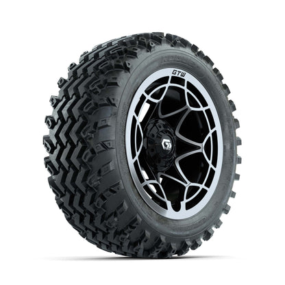 GTW® Nexus Black/Silver 14 in Wheels with 23X10.00-14 Rogue All-Terrain Tires – Full Set