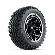 GTW® Nexus Black/Silver 14 in Wheels with 23X10.00-14 Rogue All-Terrain Tires – Full Set