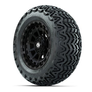 GTW® Barricade Gloss Black 14 in Wheels with 23x10-14 Predat - 3/4 view