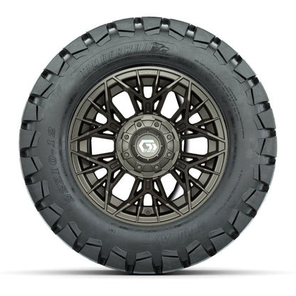 GTW® Stellar Matte Bronze 12 in Wheels with 22X10-12 Timberwolf All-Terrain Tires – Full Set