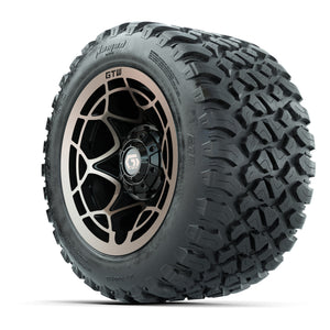 GTW® Nexus Black with Bronze Face 12 in Wheels with 20X10-12 Nomad Steel Belt Radial All-Terrain Tires – Full Set