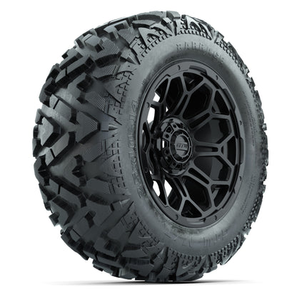 GTW Bravo Matte Black 14 in Wheels with 25x10-14 Barrage Mud Tires – Full Set
