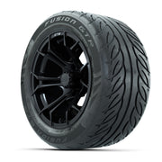 GTW Spyder Matte Black 14 in Wheels with 255/45-R14 Fusion G - 3/4 view
