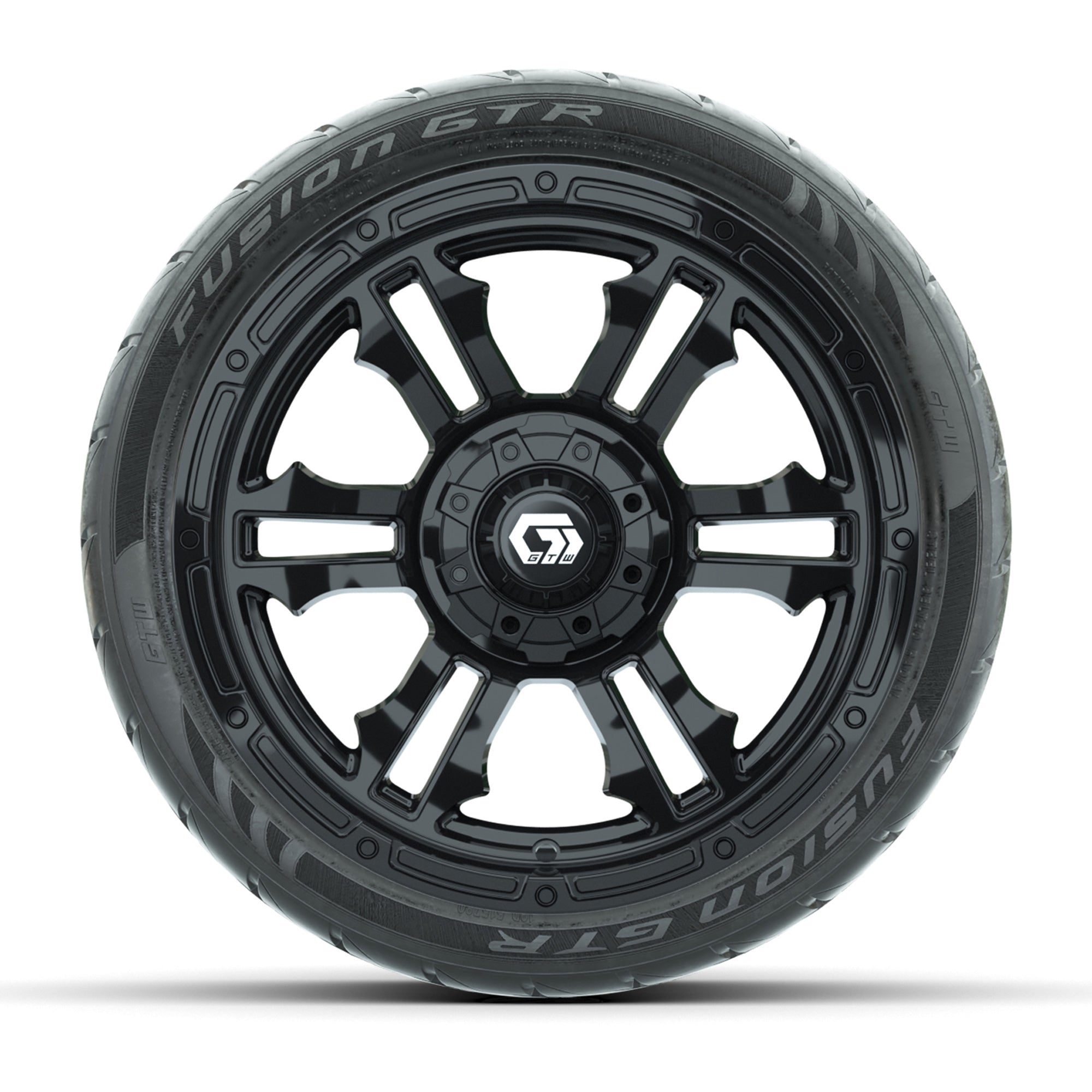 GTW® Shogun Gloss Black 14 in Wheels with 205/40-R14 Fusion  - 3/4 view