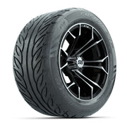 GTW Spyder Machined/Black 14 in Wheels with 255/45-R14 Fusion GTR Street Tires – Full Set