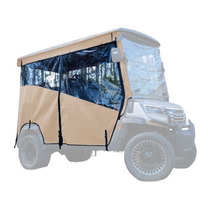 RedDot 4-Forward Seating with OEM Top 3-Sided Track Style Linen Enclosure for ICON & Epic E40FX Golf Carts