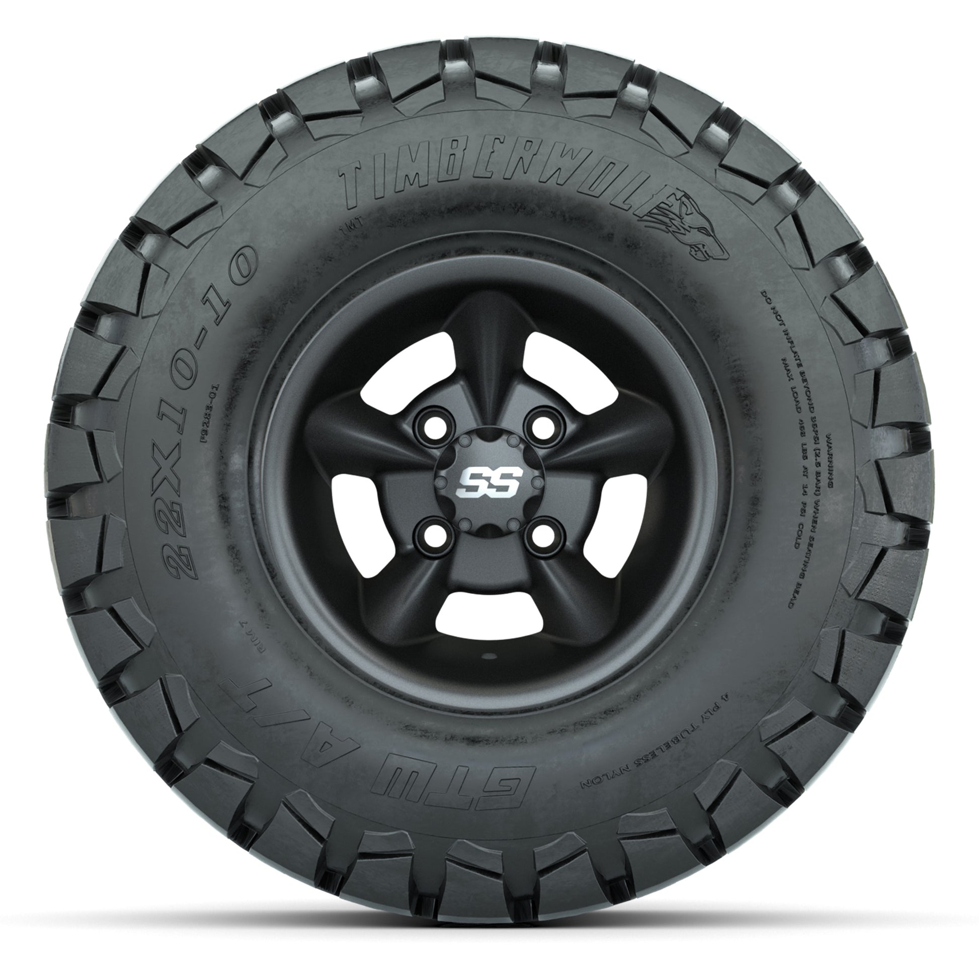 GTW Godfather Matte Gray 10 in Wheels with 22x10-10 Timberwolf All-Terrain Tires – Full Set