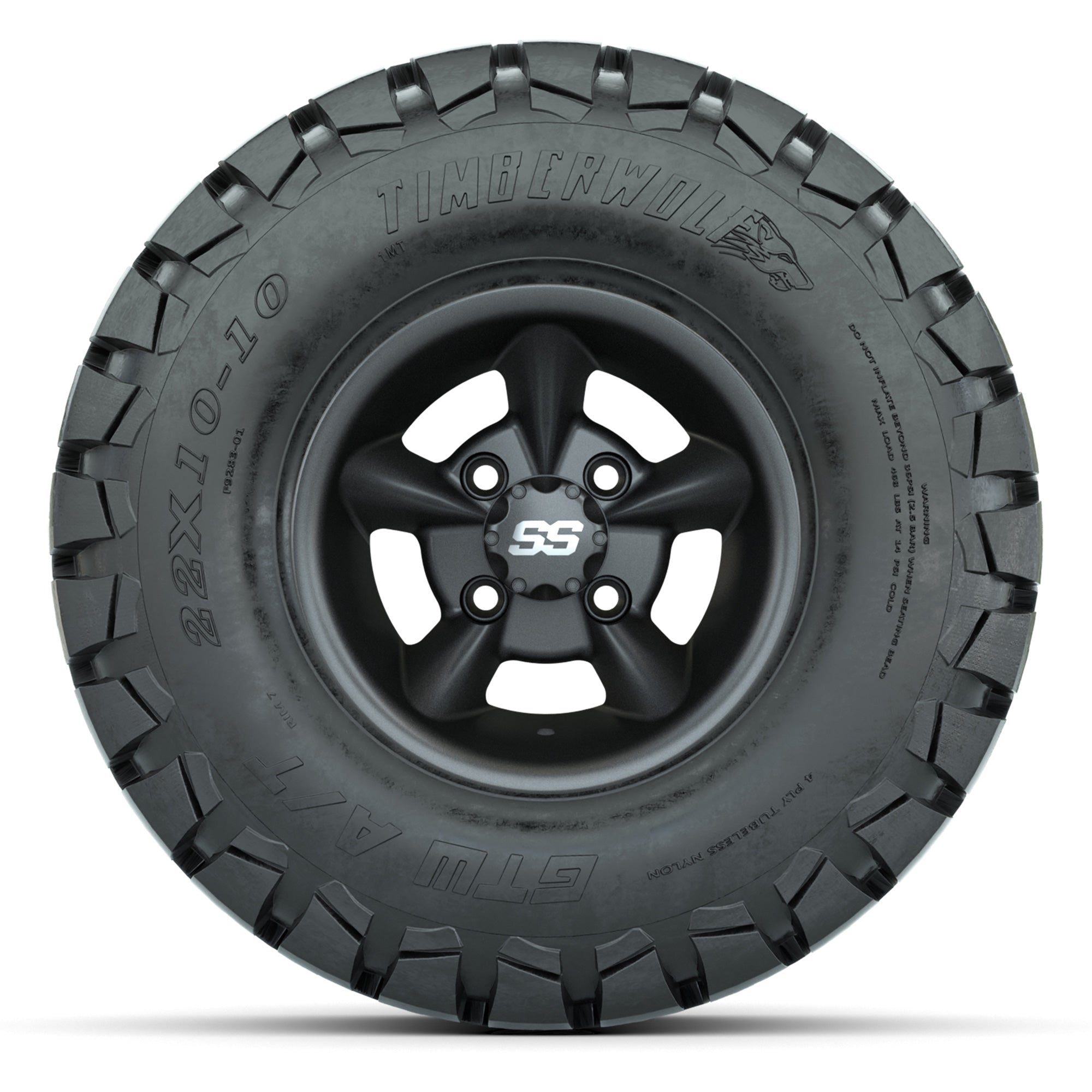 GTW Godfather Matte Gray 10 in Wheels with 22x10-10 Timberwolf All-Terrain Tires – Full Set