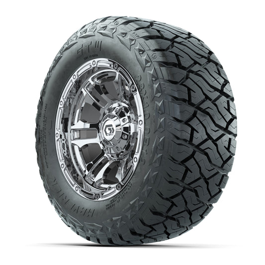 GTW Shogun Chrome 12 in Wheels with 23x10.00-R12 Maverick All-Terrain Tires – Full Set