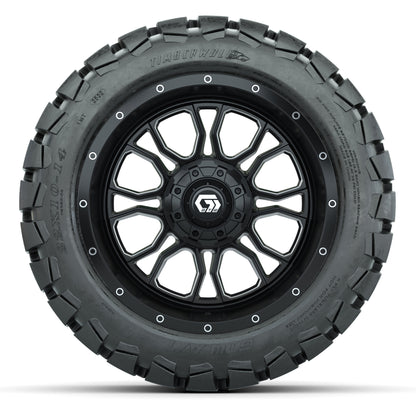 GTW Volt Black/Machined 14 in Wheels with 22X10-14 Timberwol - front view