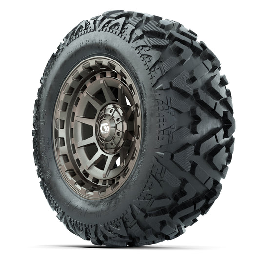 GTW Barricade Bronze 14 in Wheels with 25x10-14 Barrage Mud  - 3/4 view