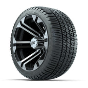 GTW Specter Black/Machined 12 in Wheels with 205/30-12 Fusion Street Tires - Full Set
