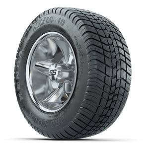 GTW Godfather Chrome 10 in Wheels with 205/50-10 Kenda Pro Tour Street Tires – Full Set