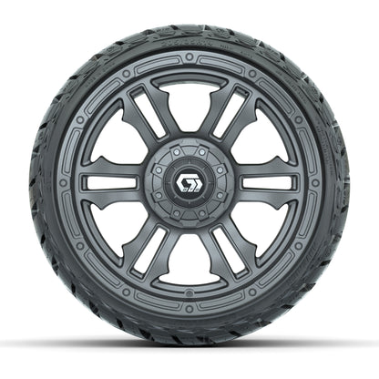GTW Shogun Gloss Gunmetal 14 in Wheels with 205/35-R14 Maver - front view