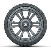GTW Shogun Gloss Gunmetal 14 in Wheels with 205/35-R14 Maver - front view