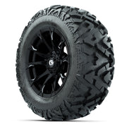 GTW Diablo Gloss Black/Machined 14 in Wheels with 25x10-14 B - 3/4 view