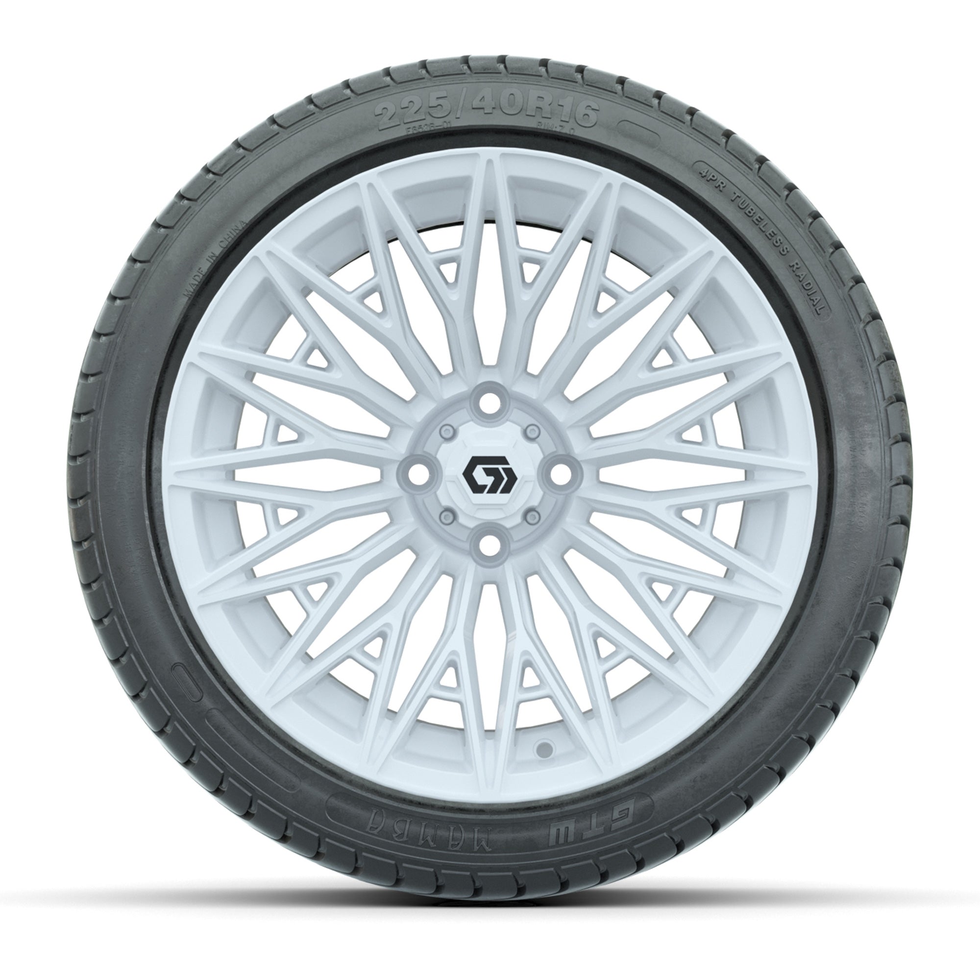 GTW Blur Gloss White 16 in Wheels with 225/40-R16 Mamba Street Tires – Full Set