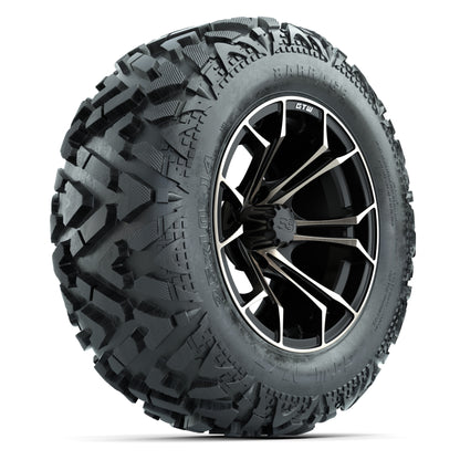 GTW Spyder Matte Black/Bronze 14 in Wheels with 25x10-14 Barrage Mud Tires – Full Set