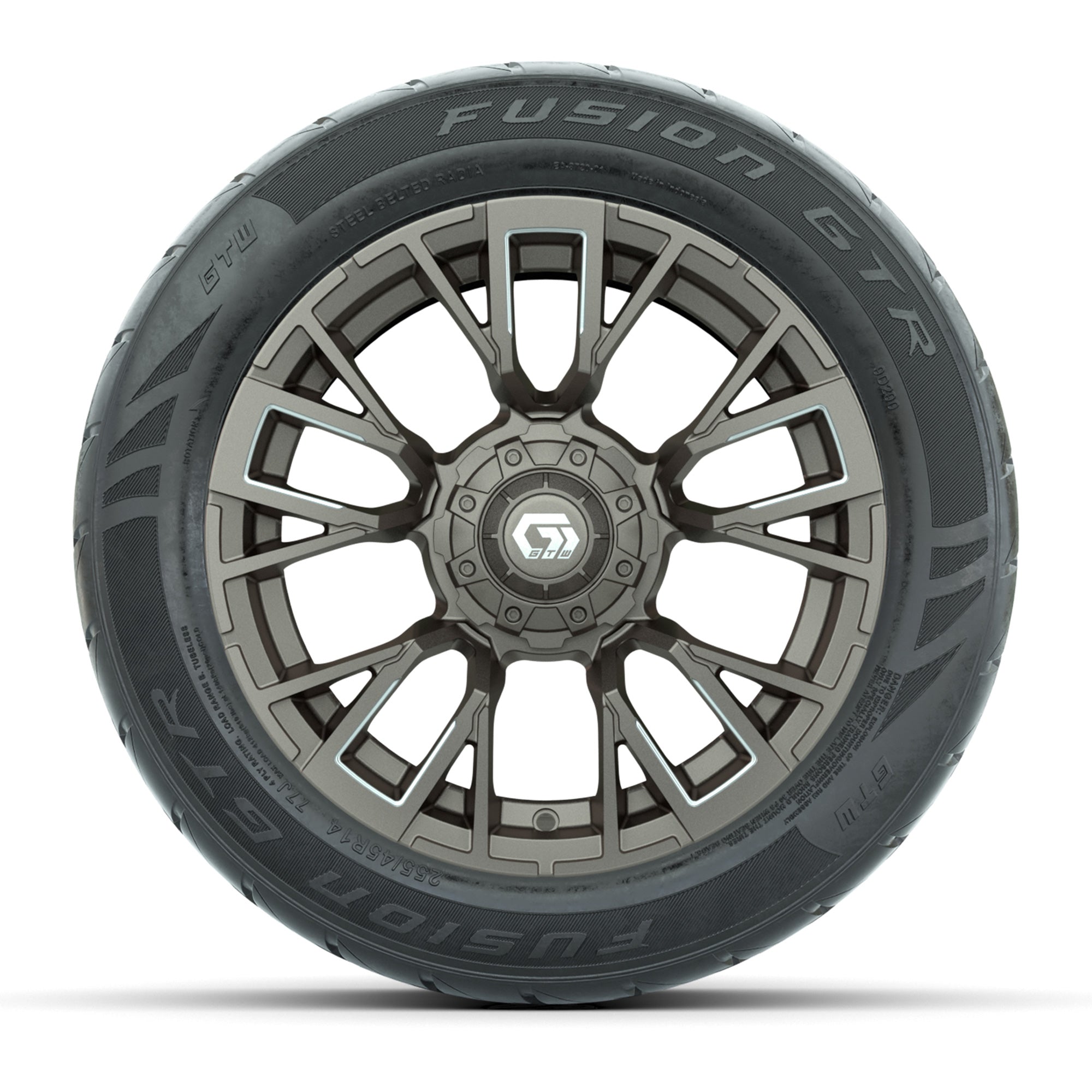 GTW® Vandal Bronze/Machined 14 in Wheels with 255/45-R14 Fus - 3/4 view
