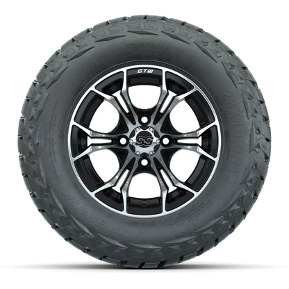 GTW Spyder Black/Machined 12 in Wheels with 23x10.00-R12 Maverick All-Terrain Tires – Full Set
