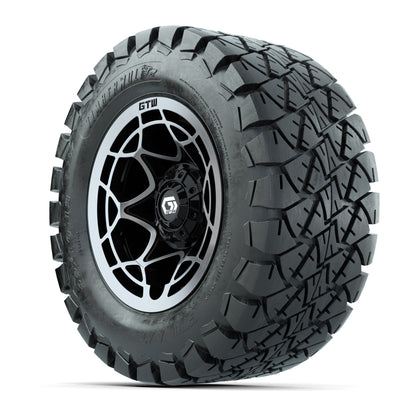 GTW® Nexus Gloss Black 12 in Wheels with 22x10-12 Timberwolf All-Terrain Tires – Full Set