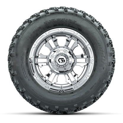 GTW® Shogun Chrome 12 in Wheels with 23X10.00-12 Rogue All-Terrain Tires – Full Set