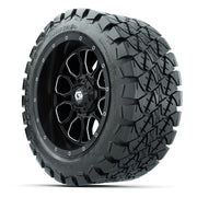 GTW Volt Black/Machined 14 in Wheels with 22X10-14 Timberwol - 3/4 view