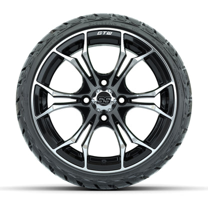 GTW Spyder Black/Machined 14 in Wheels with 205/35-R14 Maver - front view