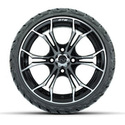 GTW Spyder Black/Machined 14 in Wheels with 205/35-R14 Maver - front view