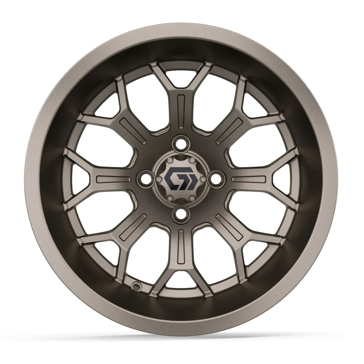 Assault Ultra-Wide 15 inch GTW golf cart wheel - Matte Bronze